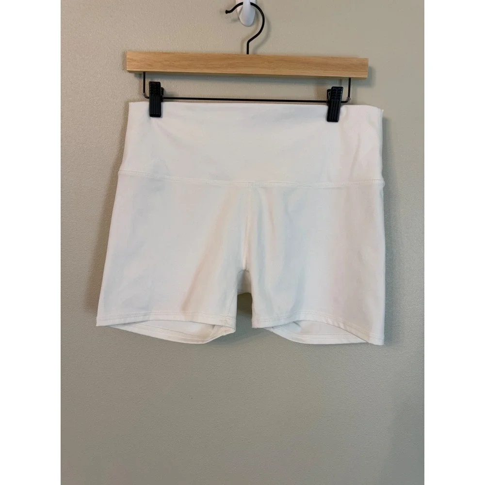 Varley FreeSoft High Rise 4" Biker Shorts White XL Athleisure - Picture 4 of 7
